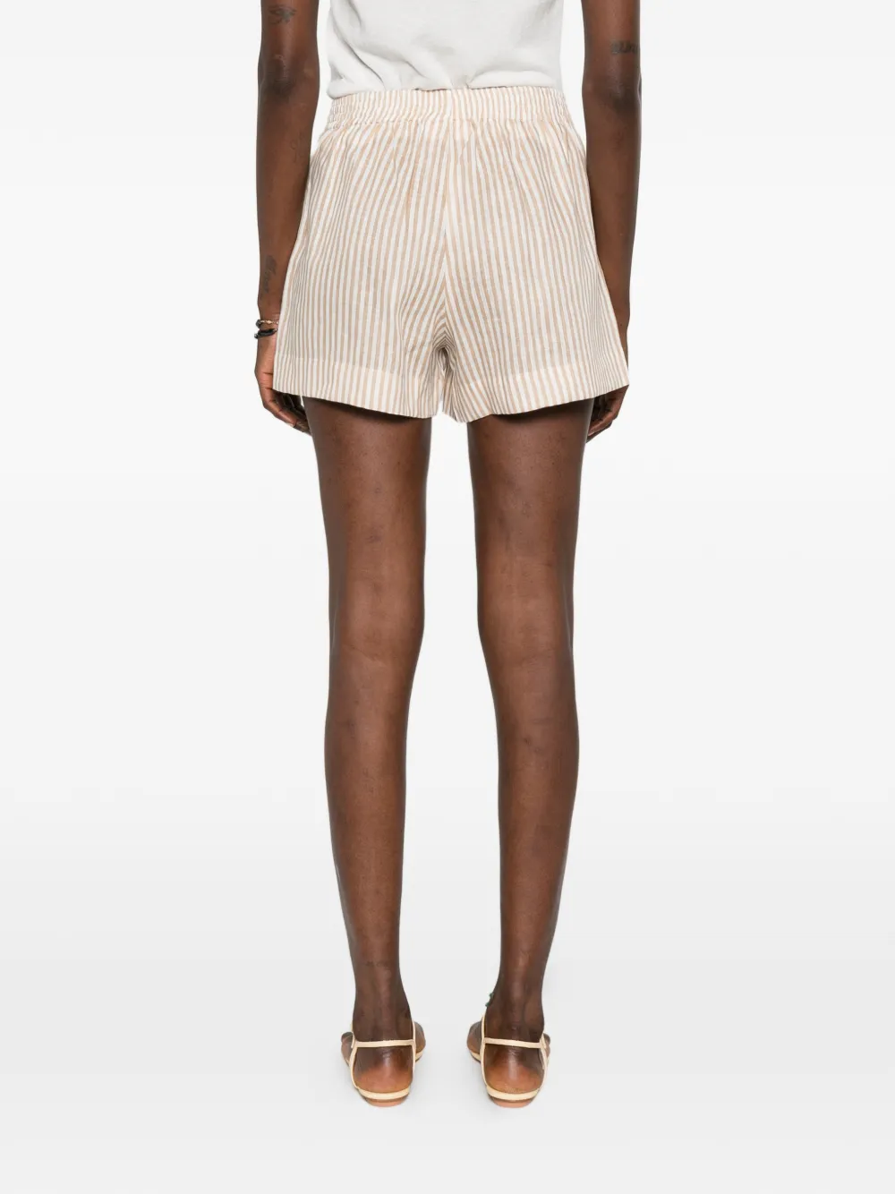 MC2 Saint Barth Meave gestreepte shorts met borduurwerk Beige