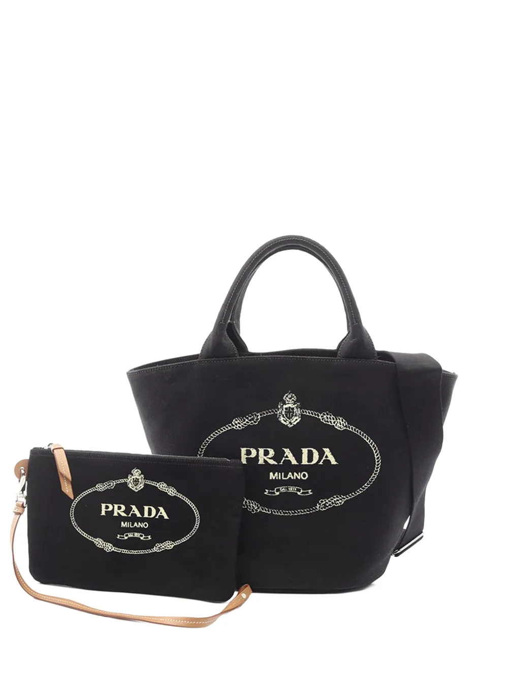 Prada Pre-Owned 2013-2026 Canvas Canapa Logo satchel - Nero