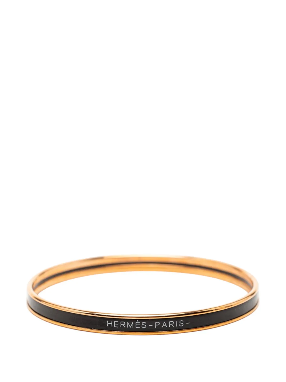 Hermès Pre-Owned 1990-2010 Extra Narrow Enamel Uni Bangle 62 costume bracelet - Black