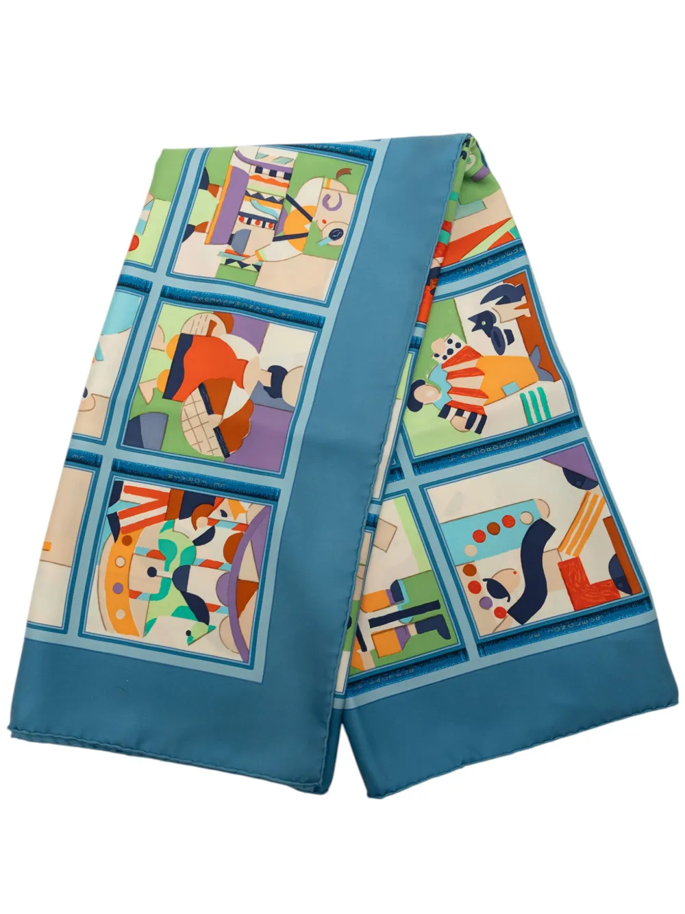 Hermès Pre-Owned 2000-2026 Les Petits Metiers De Paris Silk Scarf 90 scarves - Blu