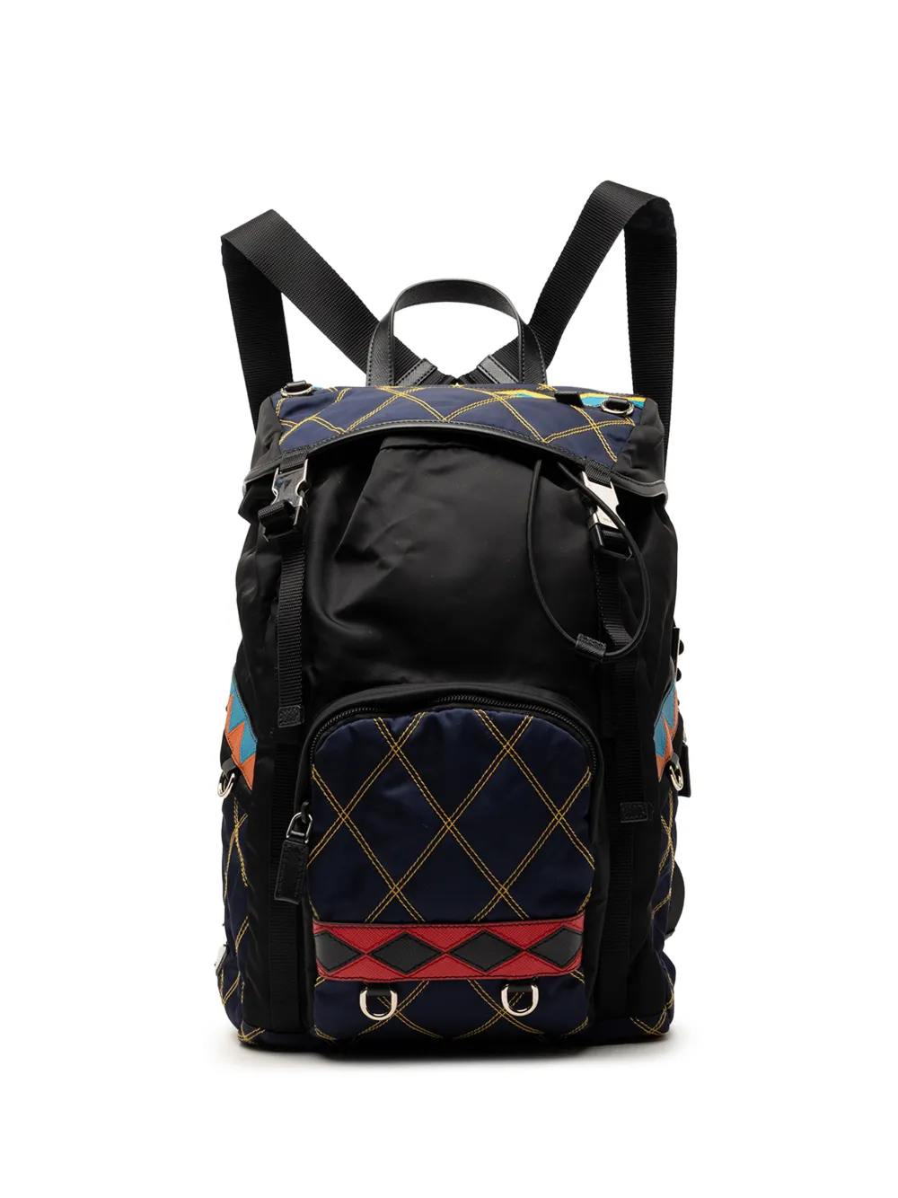 Prada Pre-Owned 2010-2026 Tessuto Impunturato Double Buckle backpack - Nero