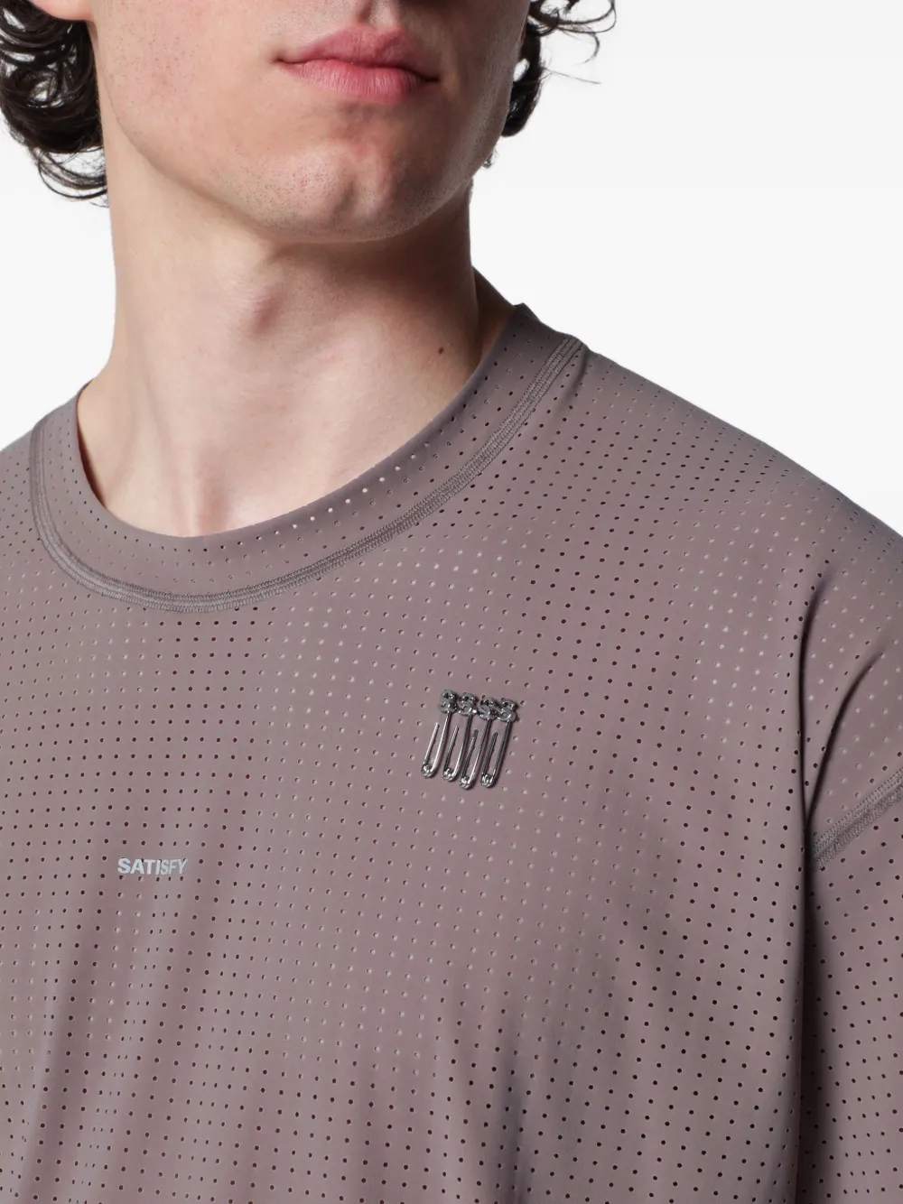 Satisfy Space-O geperforeerd T-shirt Bruin