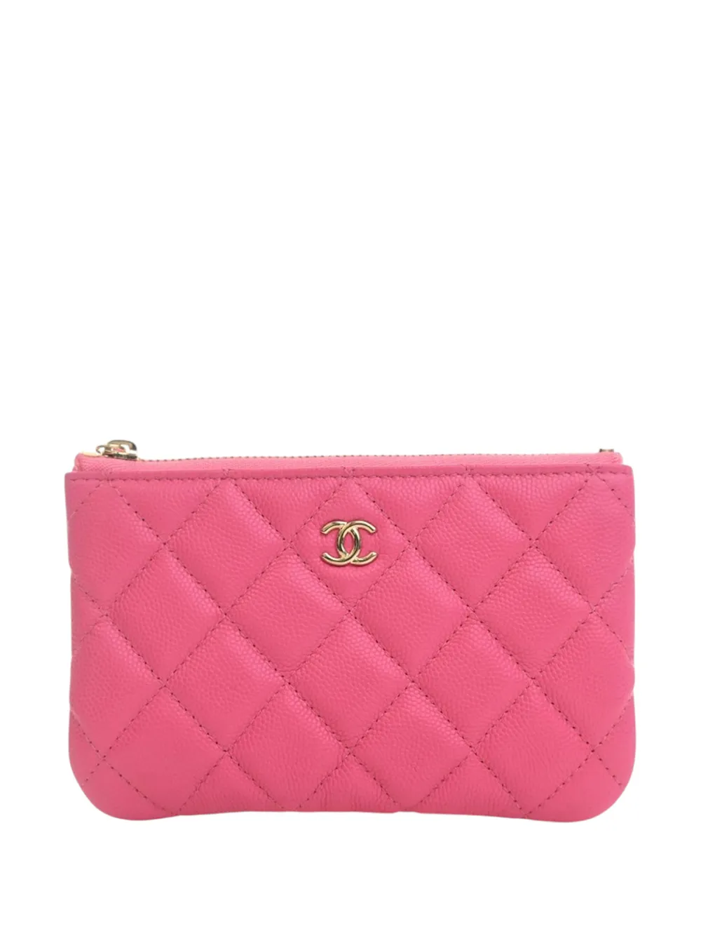 CHANEL Pre-Owned 2021-2026 Mini Quilted Caviar O Case pouch - Rosa