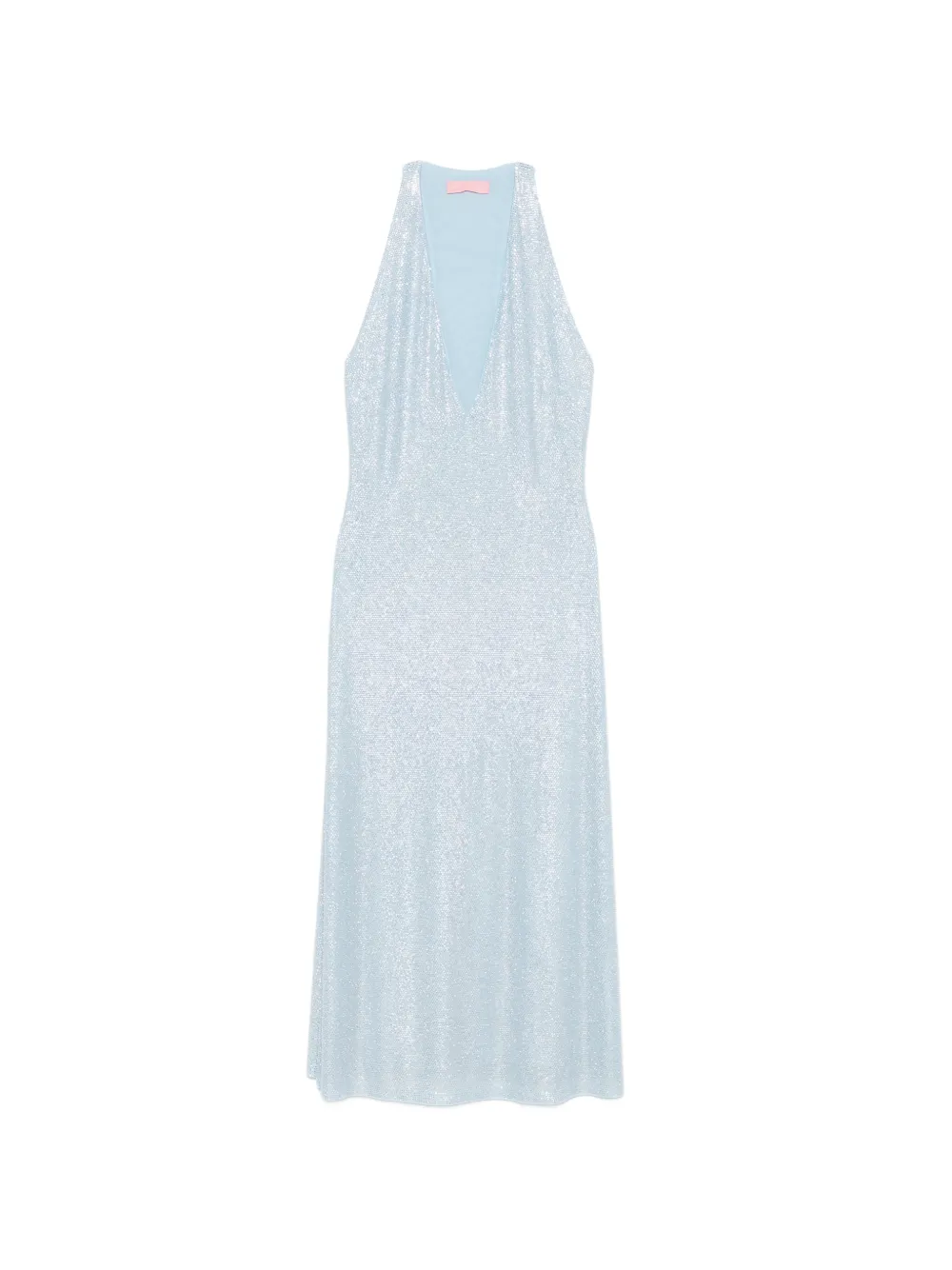 TWENTY FOURHAITCH sequin-embellished halterneck midi dress - Blu