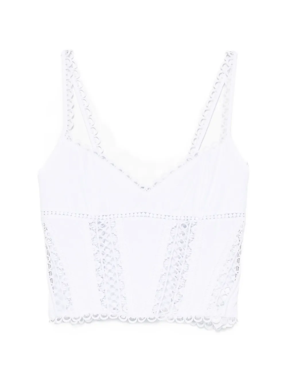 Charo Ruiz Ibiza Poppy guipure-lace corset top - Bianco