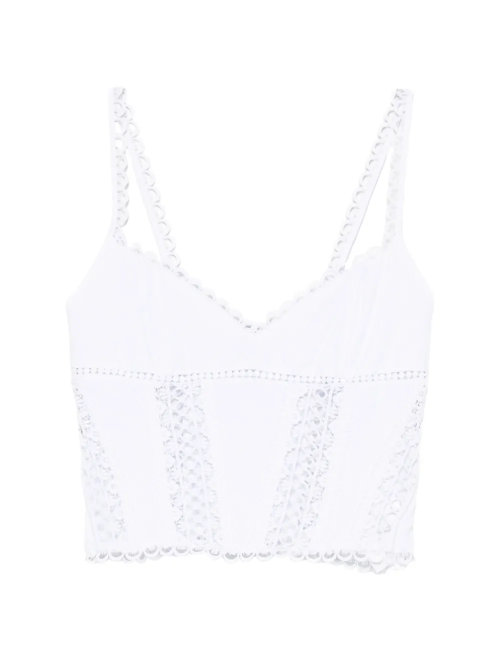 Charo Ruiz Ibiza Poppy guipure-lace corset top - Bianco