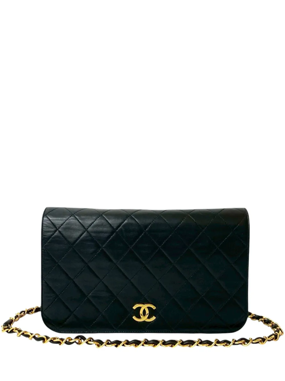 CHANEL Pre-Owned 1994-1996 CC Quilted Lambskin Full Single Flap crossbody bag - Black