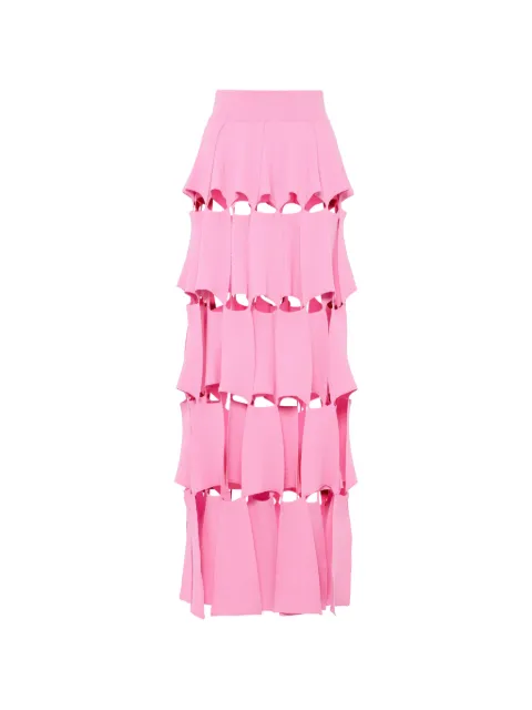 A.W.A.K.E. Mode knitted laser-cut maxi skirt