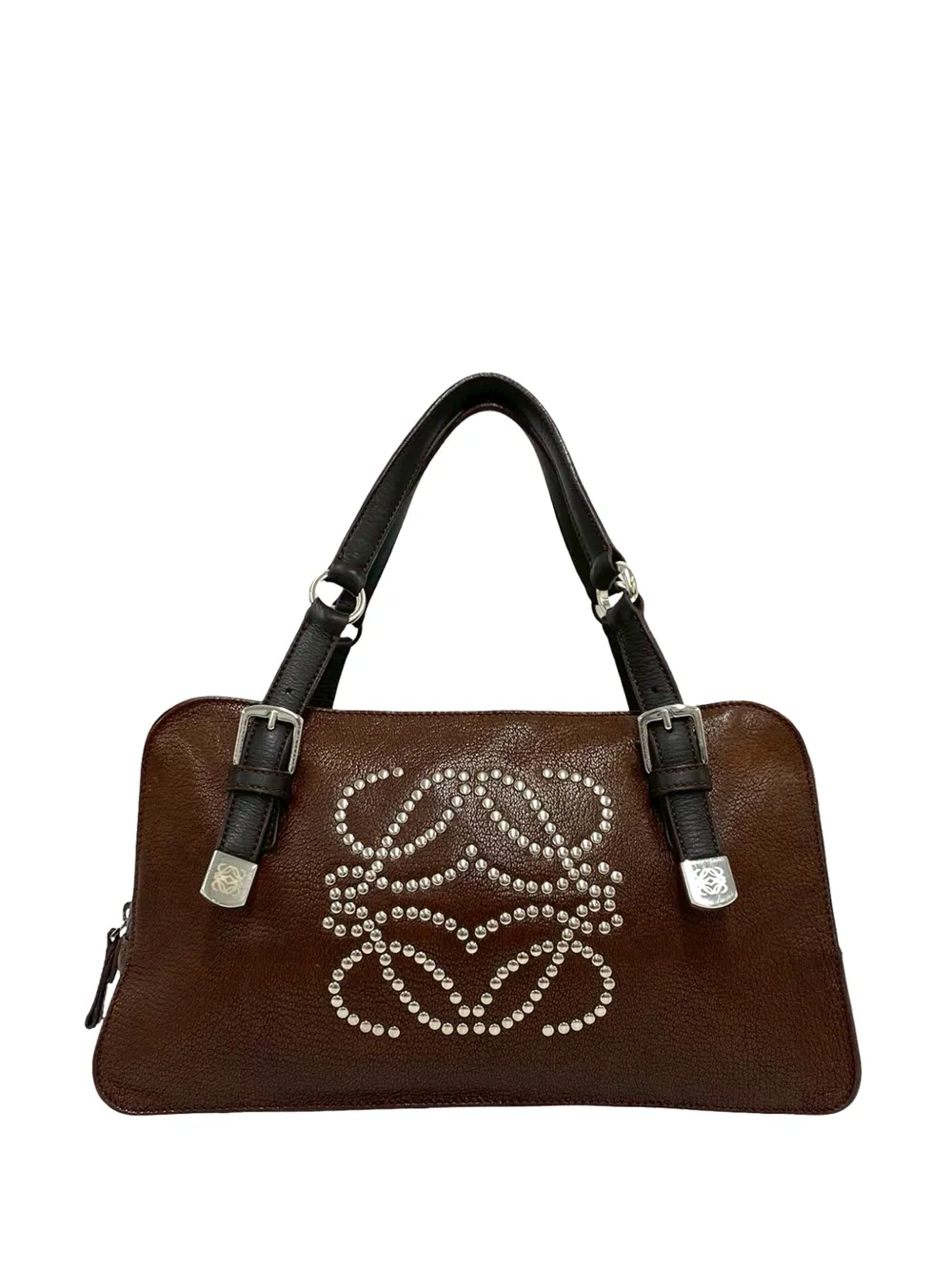 Loewe Pre-Owned 2000-2026 Leather Studded Anagram handbag - Marrone