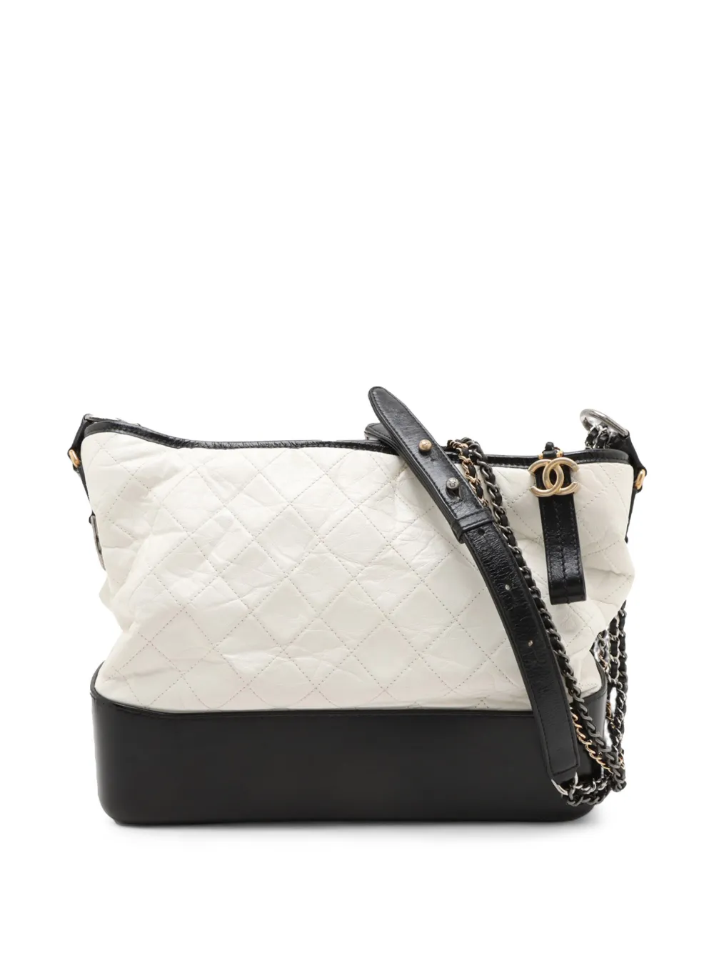 CHANEL Pre-Owned 2017-2018 Large Aged Calfskin Gabrielle crossbody bag - Bianco
