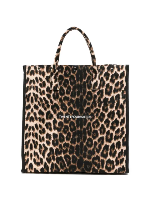TWENTY FOURHAITCH Myrtos leopard-print tote bag