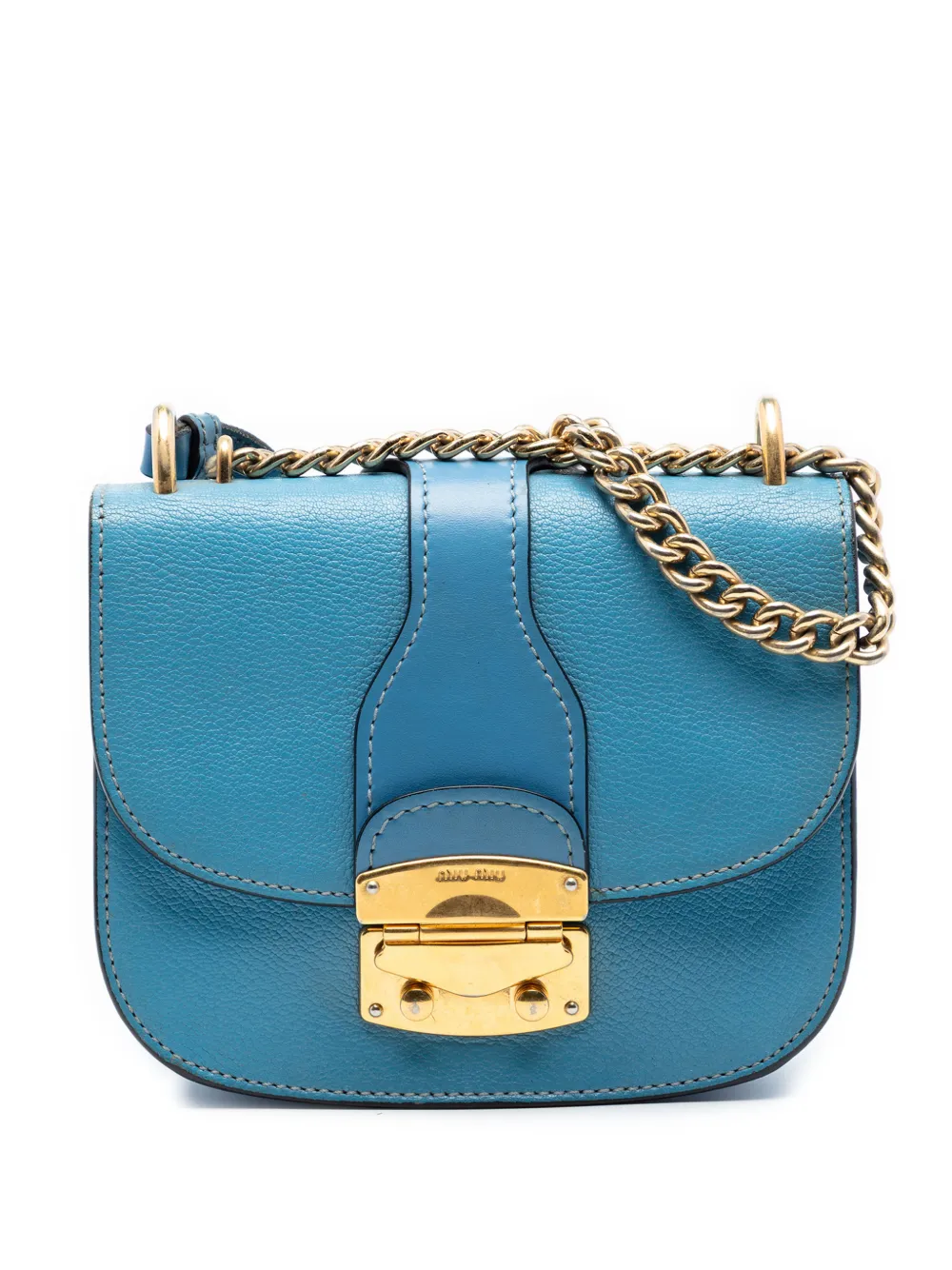 Miu Miu Pre-Owned 2000-2026 Goatskin Madras crossbody bag - Blu