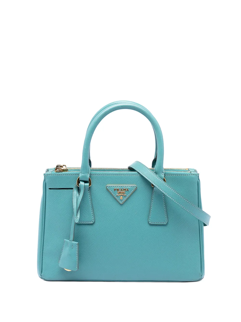 Prada Pre-Owned 2010-2026 Mini Saffiano Lux Galleria Double Zip satchel - Blu