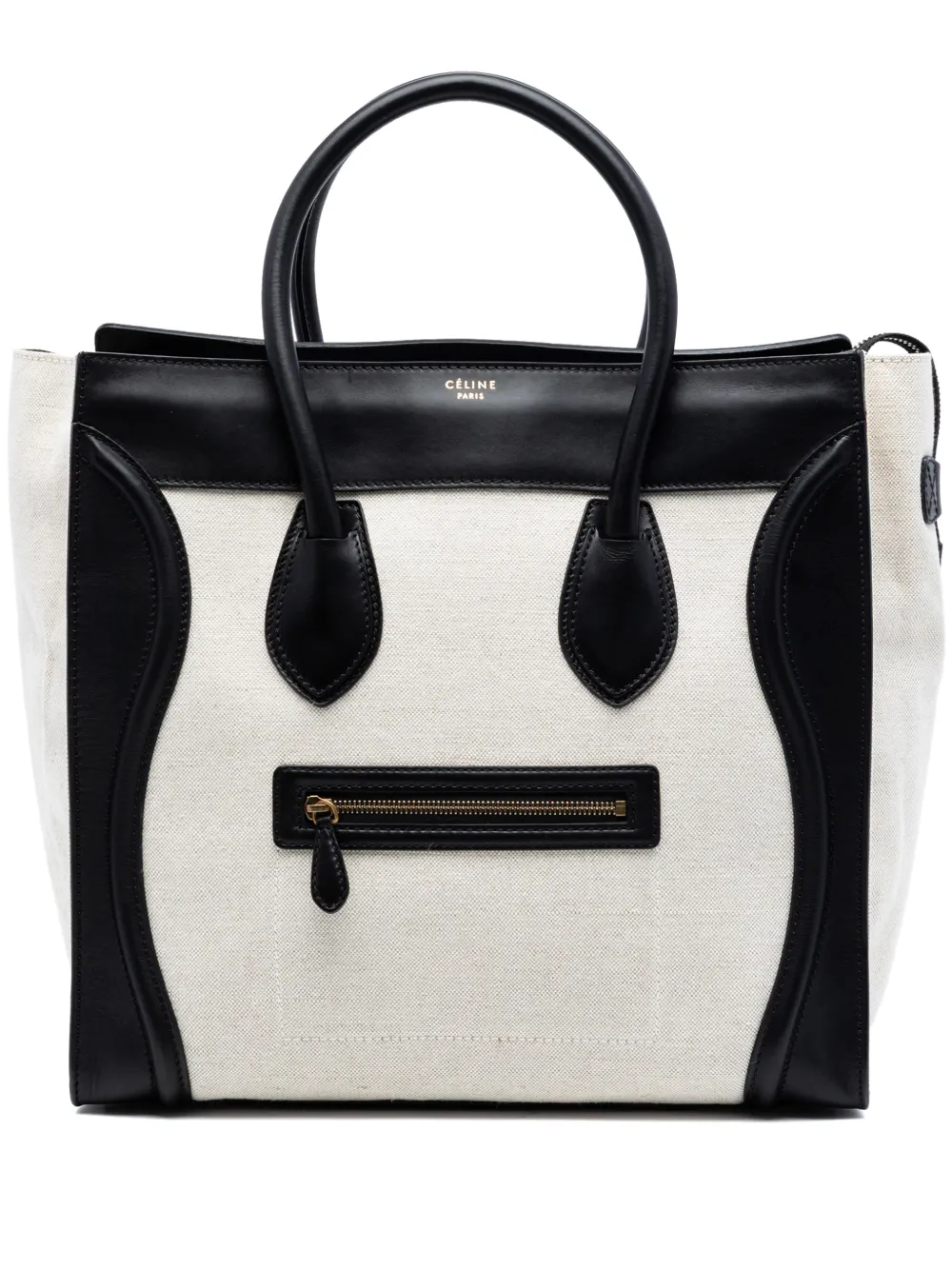 Celine Pre-Owned 2011 mini zweifarbige Handtasche aus Canvas und Leder - Braun