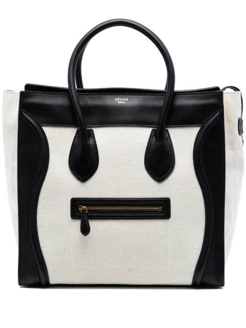 Celine Pre-Owned 2011 Mini Bicolor Canvas and Leather Luggage Tote handbag