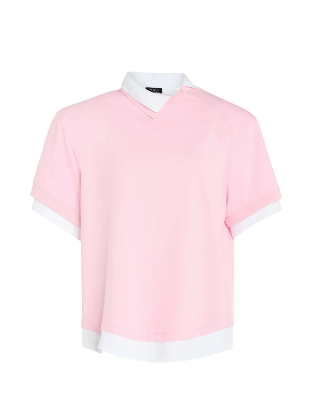 A.W.A.K.E. Mode double-collar layered-effect top - Rosa