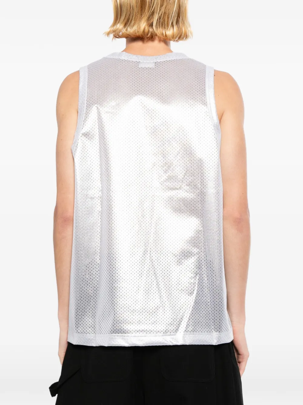 Comme des Garçons Homme Plus Metallic geperforeerde spencer Zilver