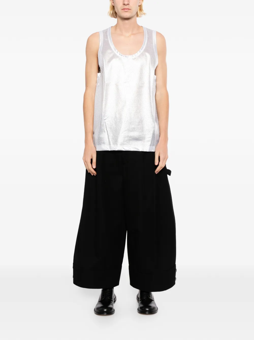Comme des Garçons Homme Plus Metallic geperforeerde spencer Zilver