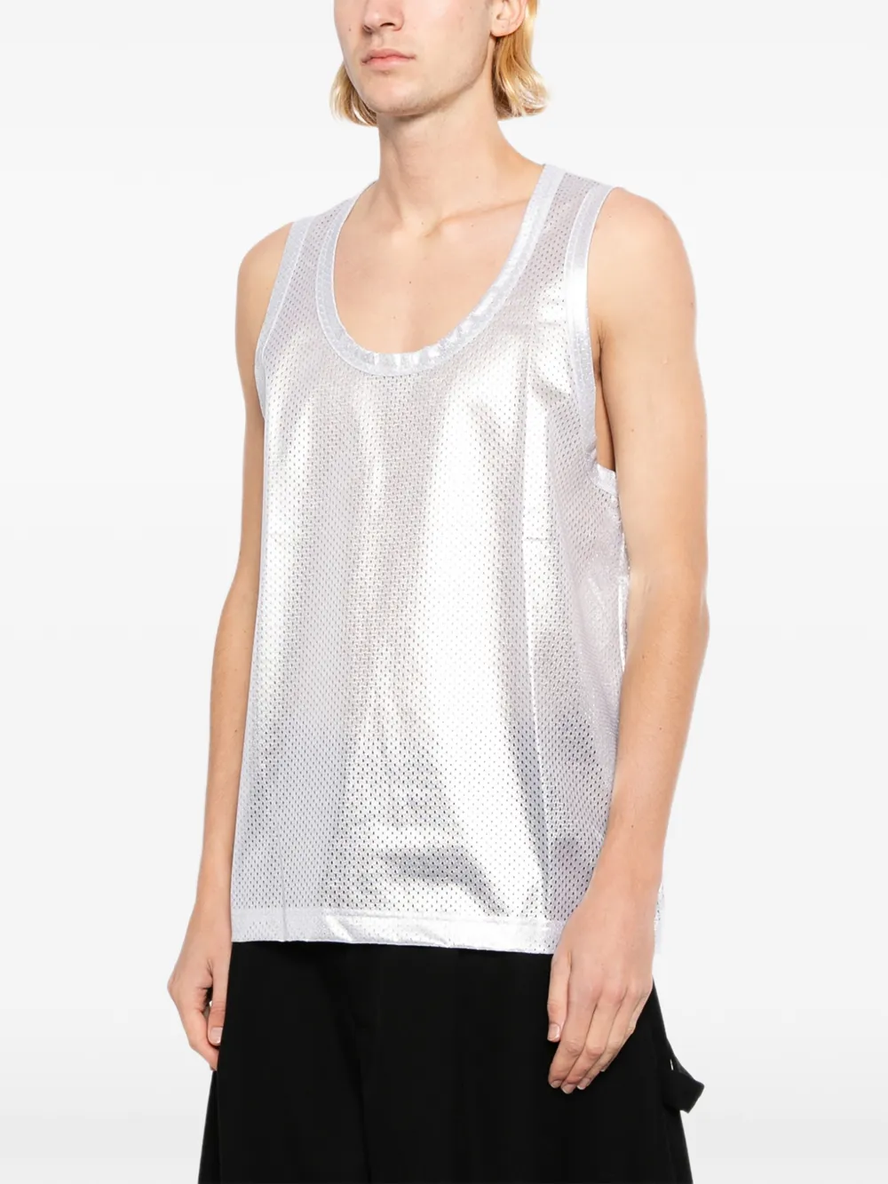 Comme des Garçons Homme Plus Metallic geperforeerde spencer Zilver