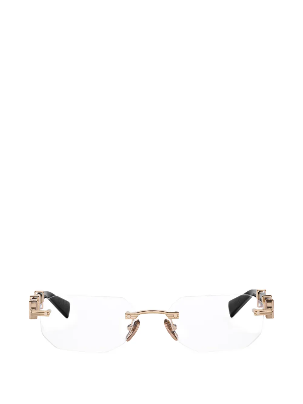Balmain Eyewear geometric-frame rimless glasses - Schwarz