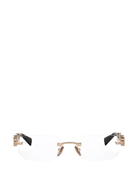 Balmain Eyewear geometric-frame rimless glasses
