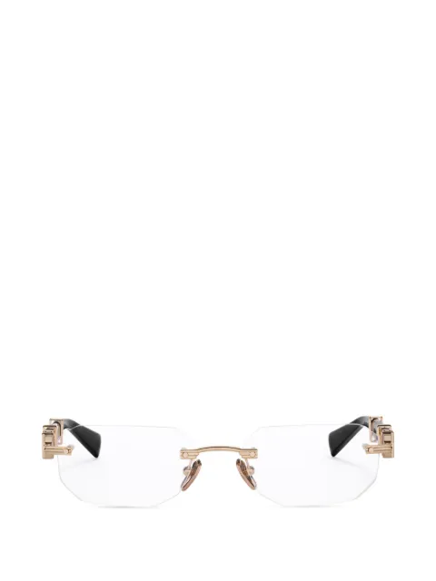 Balmain Eyewear geometric-frame rimless glasses