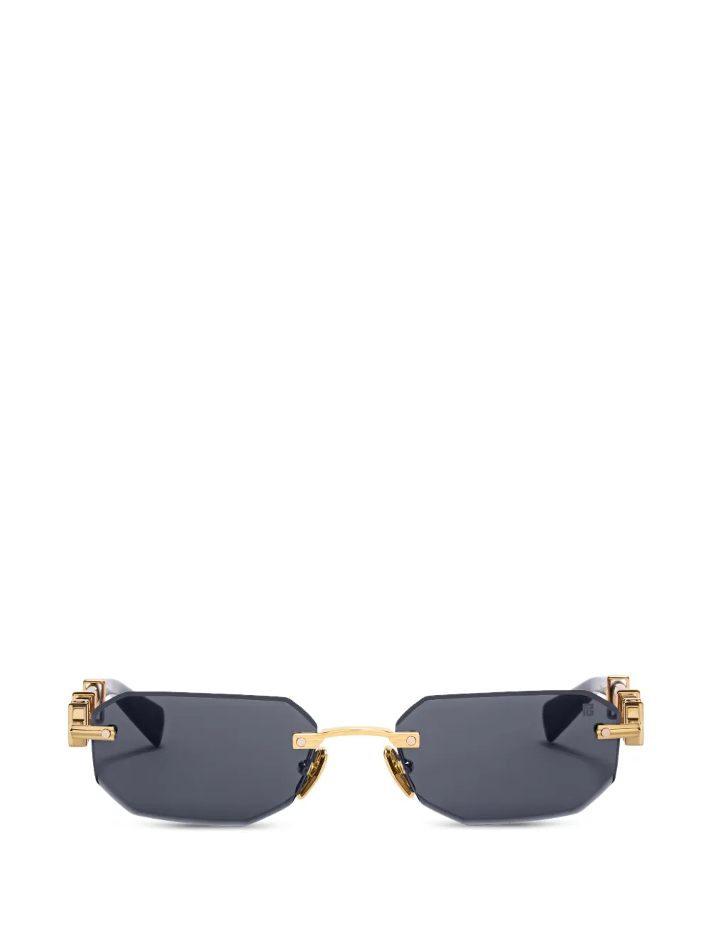 Balmain Eyewear geometric-frame rimless sunglasses - Nero