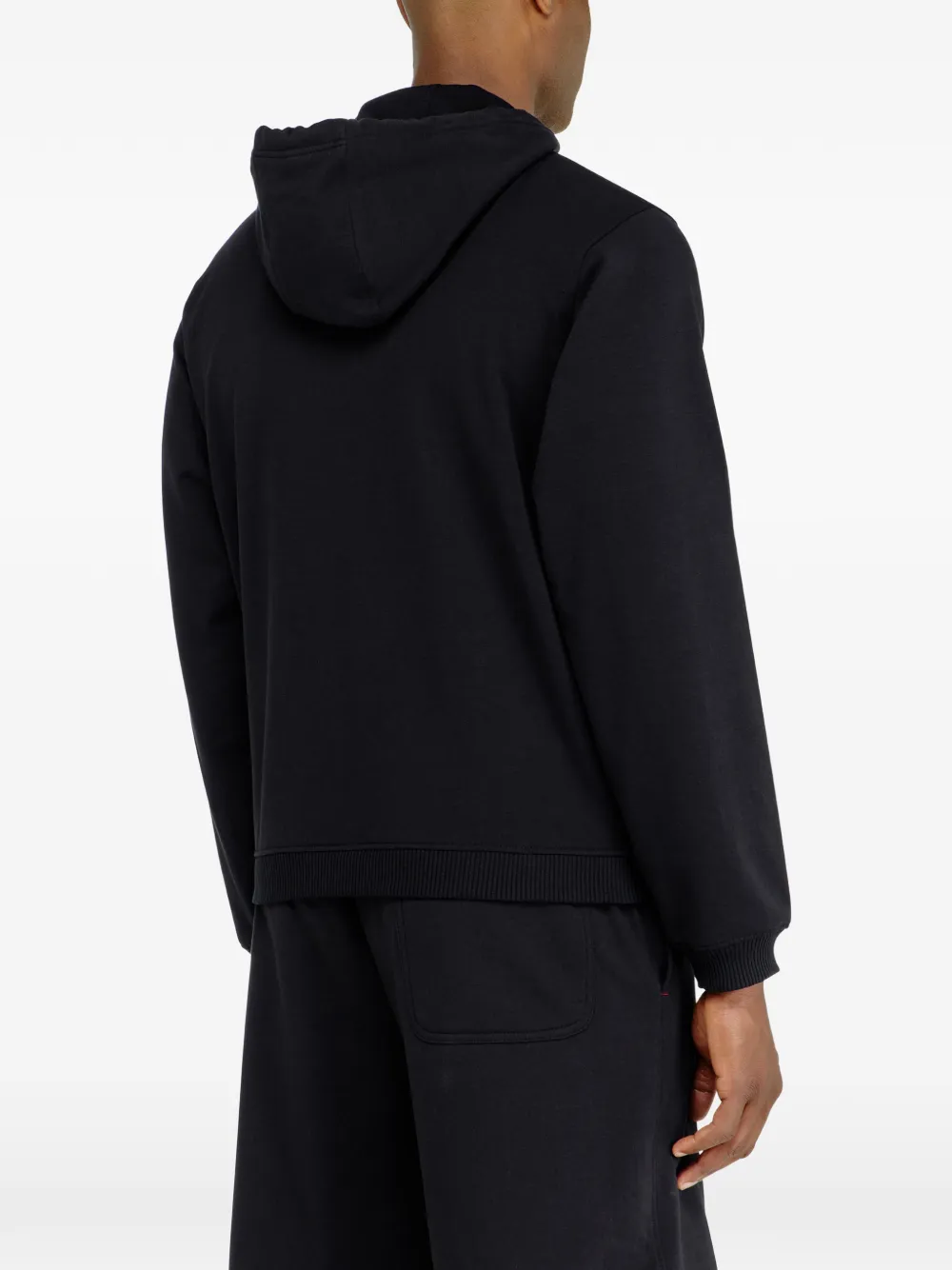 Diesel Katoenen hoodie met logo en rits Zwart
