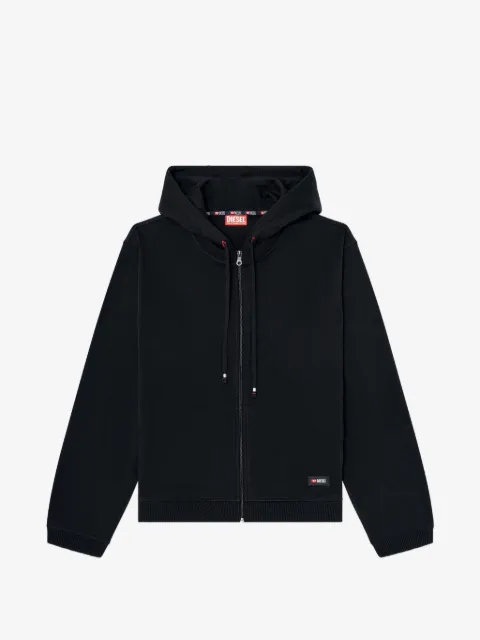 Diesel hoodie de algodón con cierre y detalle del logo