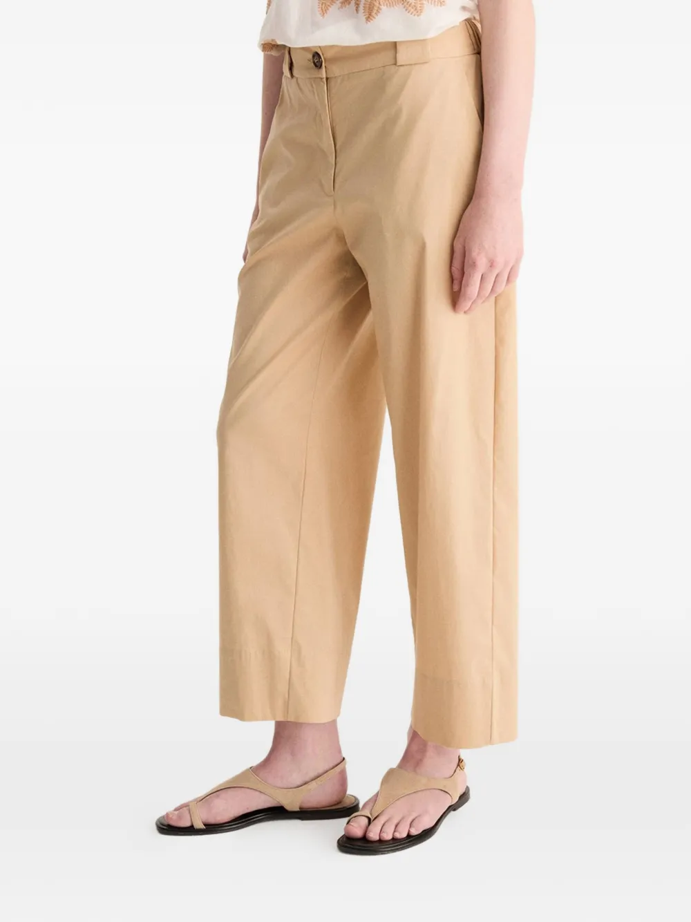 BIANCALANCIA wide-leg button-fastening trousers - Toni neutri