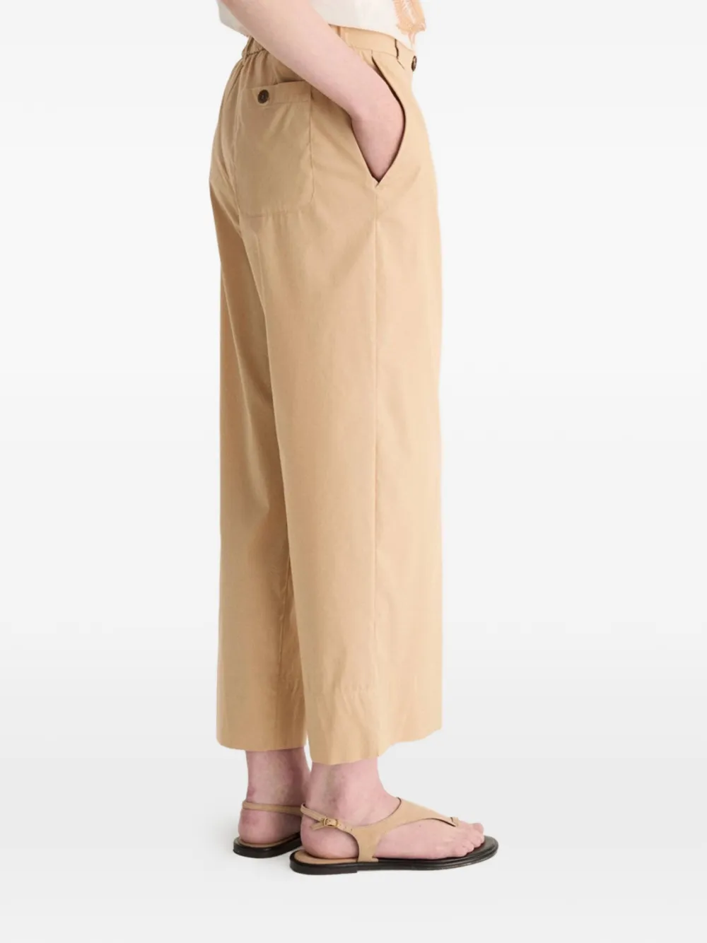 BIANCALANCIA Broek met wijde pijpen met knoopsluiting Beige