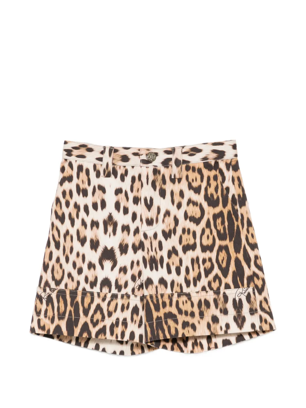 Roberto Cavalli Junior leopard-print shorts - Toni neutri