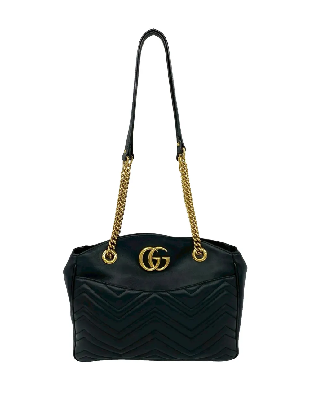 Gucci Pre-Owned 2000-2015 Medium GG Marmont Matelasse Leather Chain shoulder bag - Nero