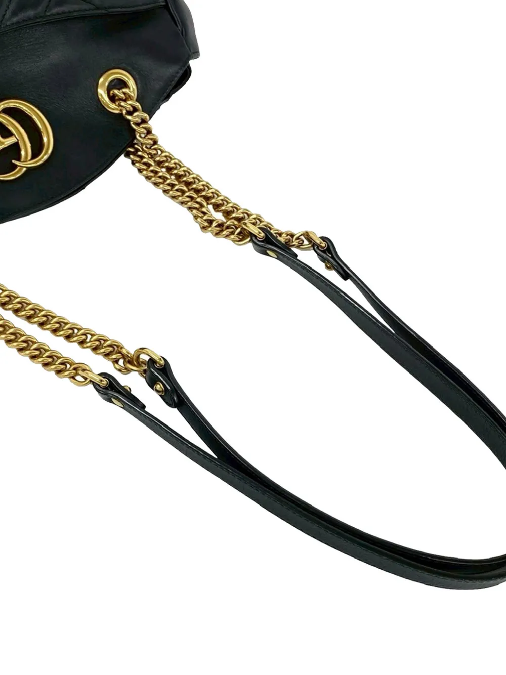  Gucci Pre-owned Bolso De Hombro Gg Marmont Mediano De Piel Y Matelassé Con Cadena 2000-2015 - Negro 