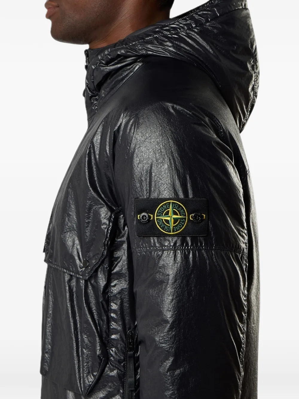 Stone Island 4100056 3L-TC nylon jack Zwart