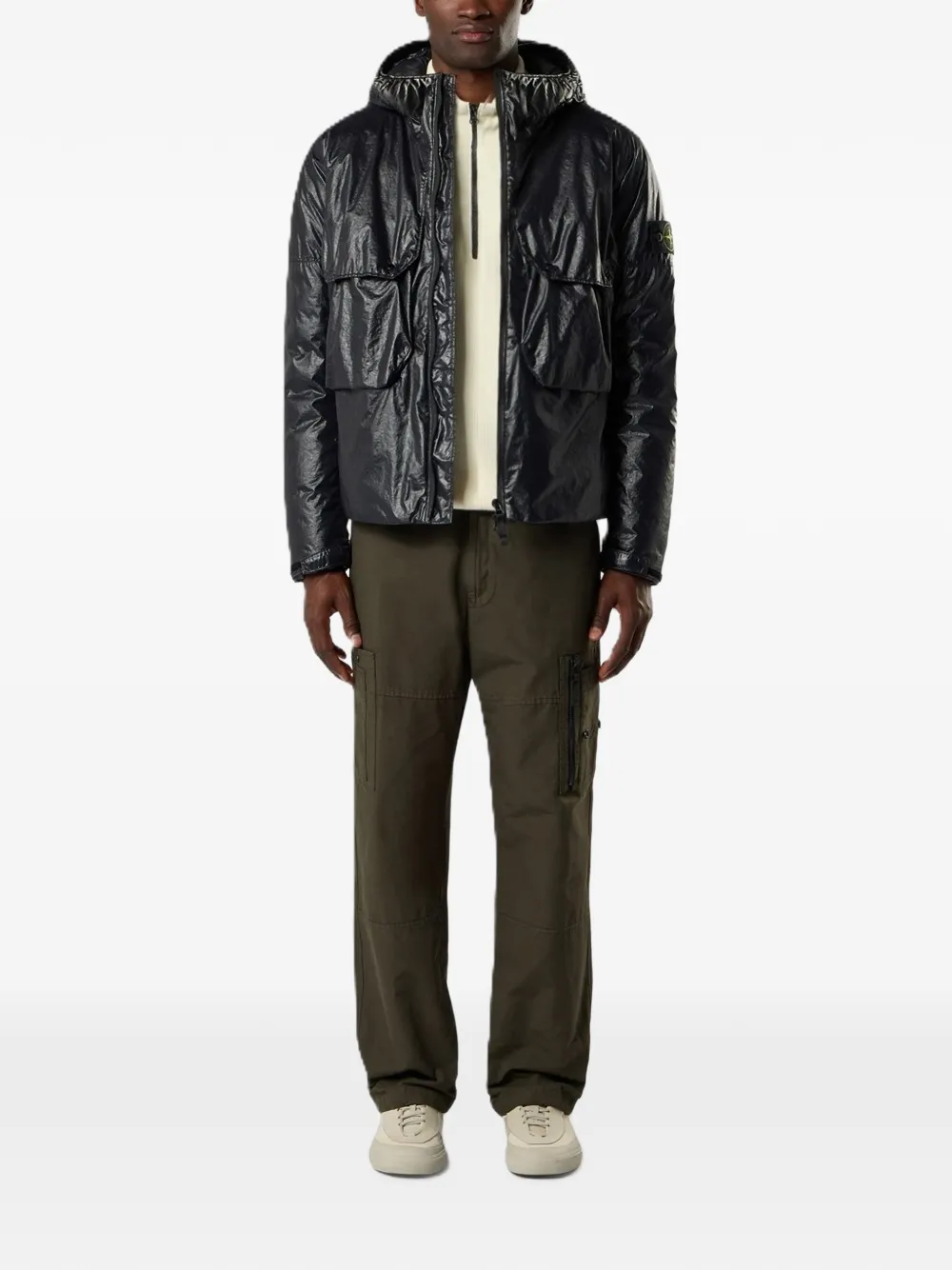Stone Island 4100056 3L-TC nylon jack Zwart