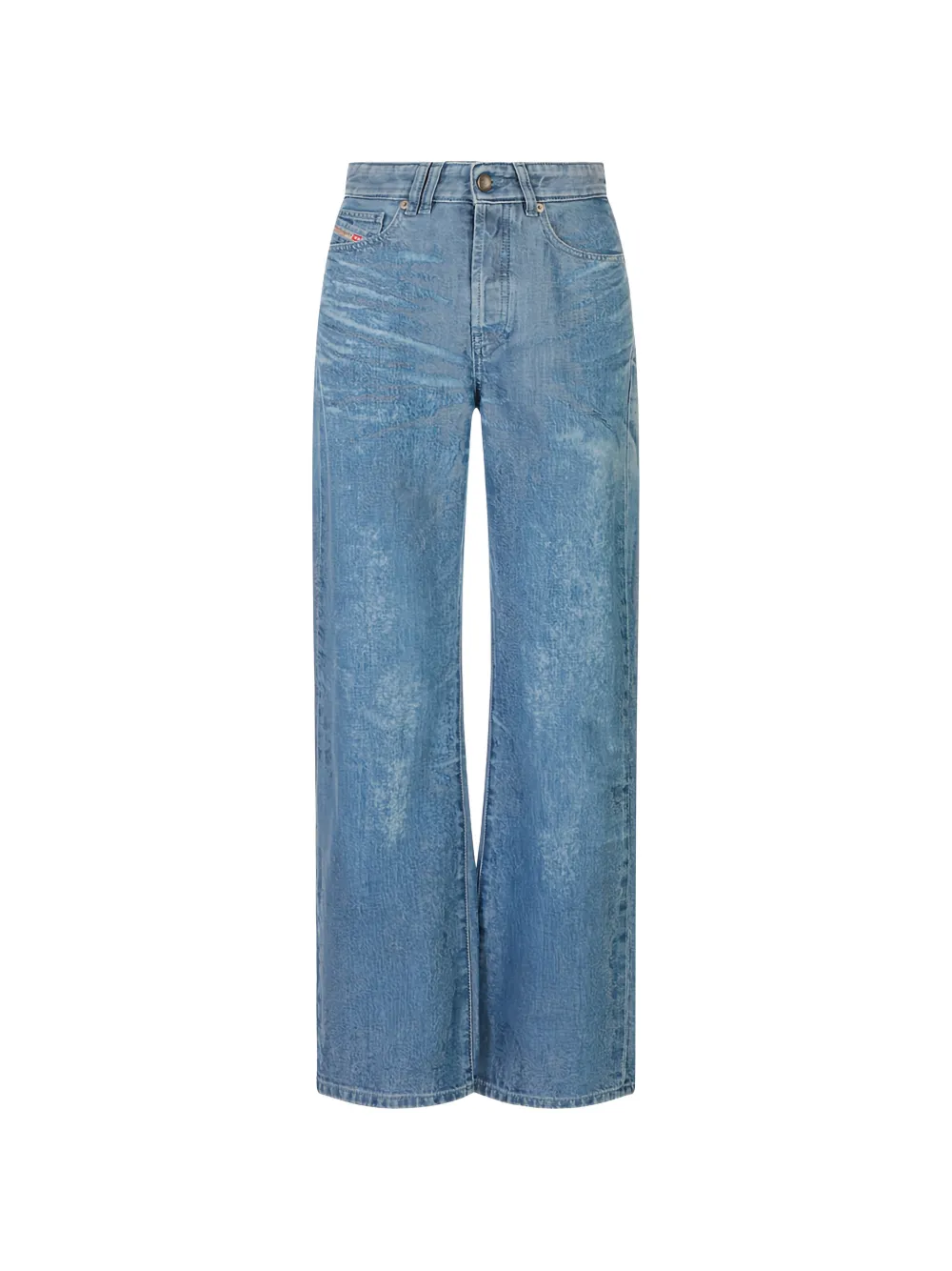Diesel acid-wash wide-leg jeans - Blau