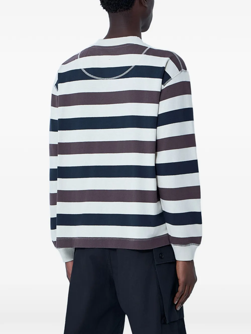 Margaret Howell Sweater met horizontale streep Beige