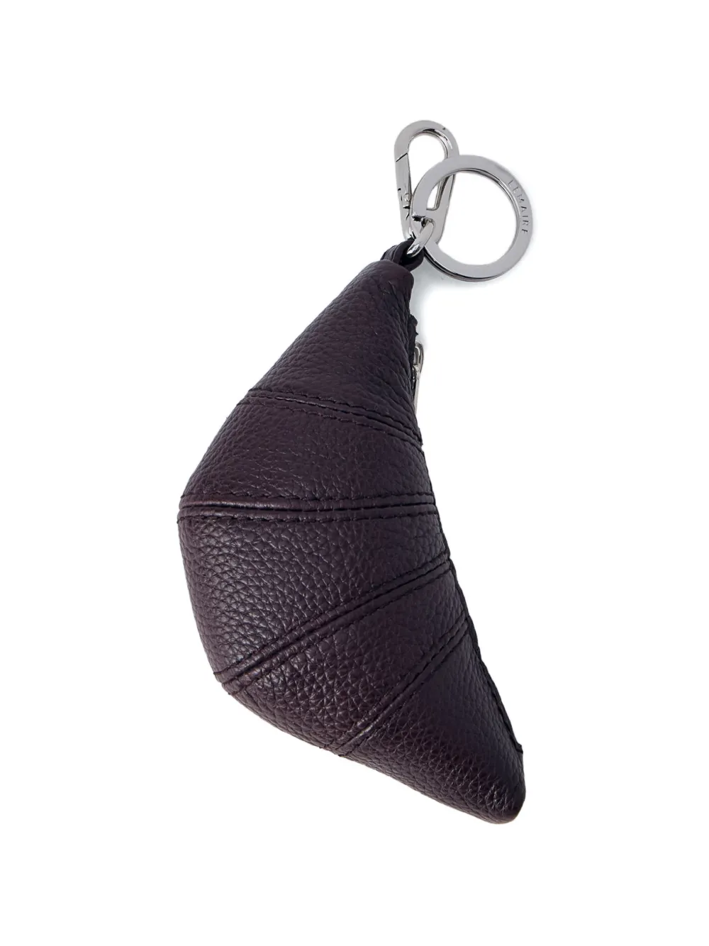 LEMAIRE Croissant pebbled leather key holder - Braun