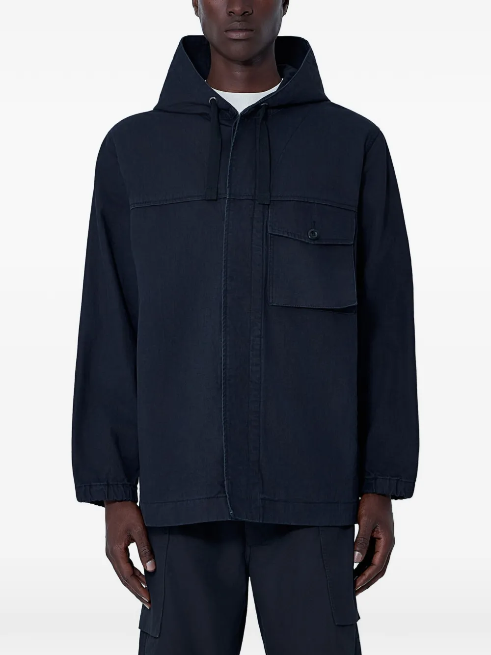 Margaret Howell hooded flap-pocket jacket - Nero