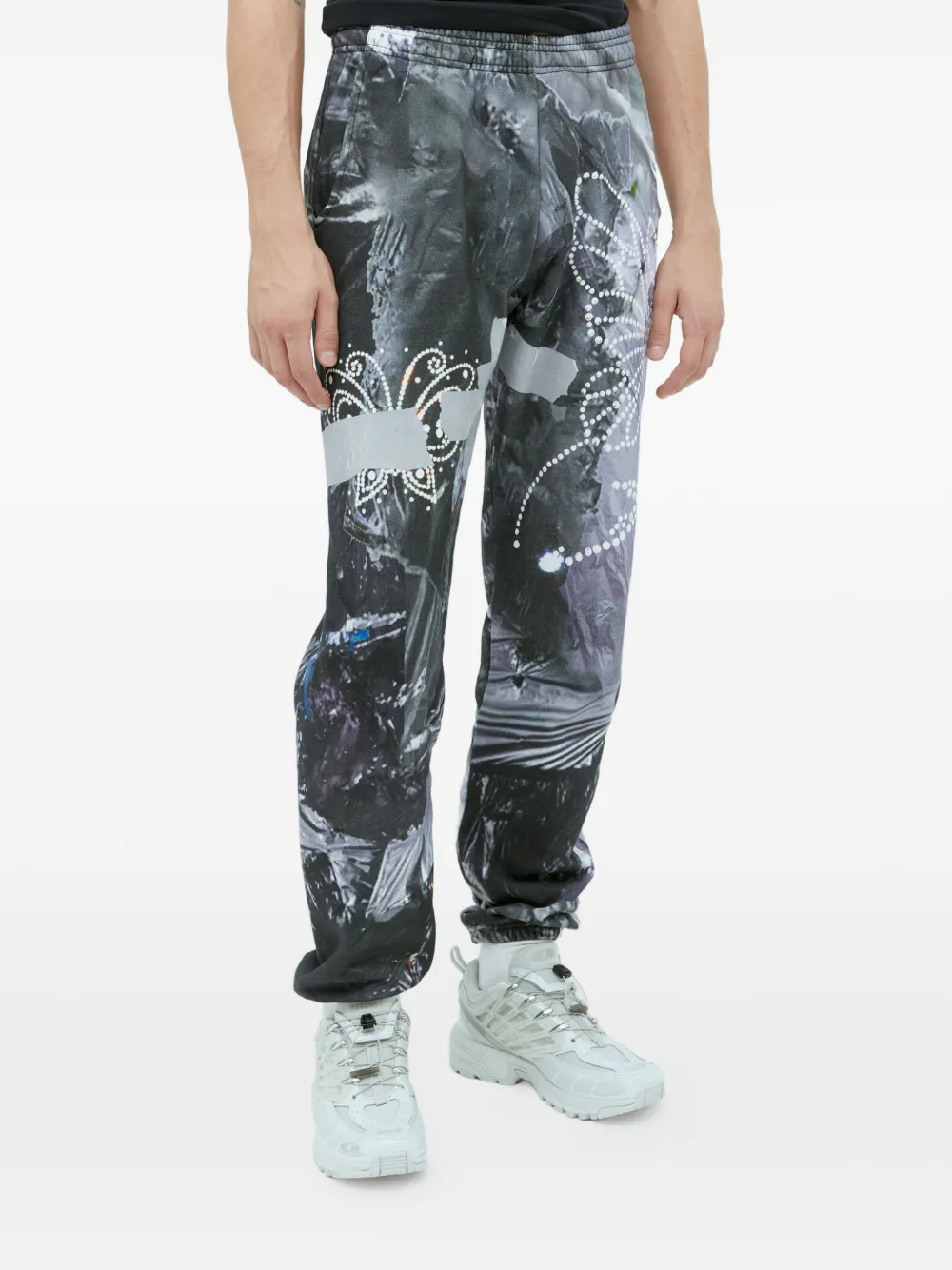 Praying Garbage graphic-print track pants - Nero
