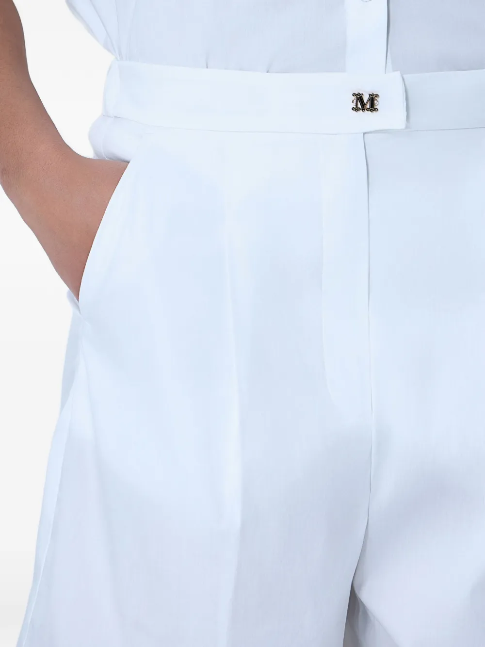 Max Mara Geplooide shorts Wit