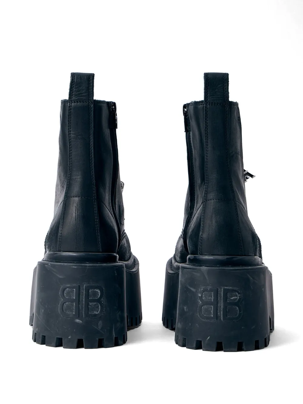 Balenciaga charm-embellished platform ankle boots Zwart