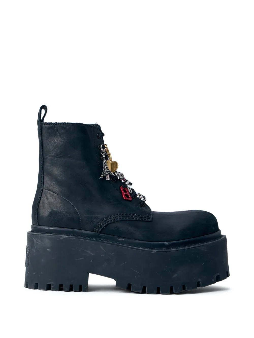 Balenciaga charm-embellished platform ankle boots - Schwarz