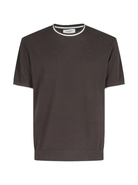 Paolo Pecora stripe-trim short-sleeve sweater