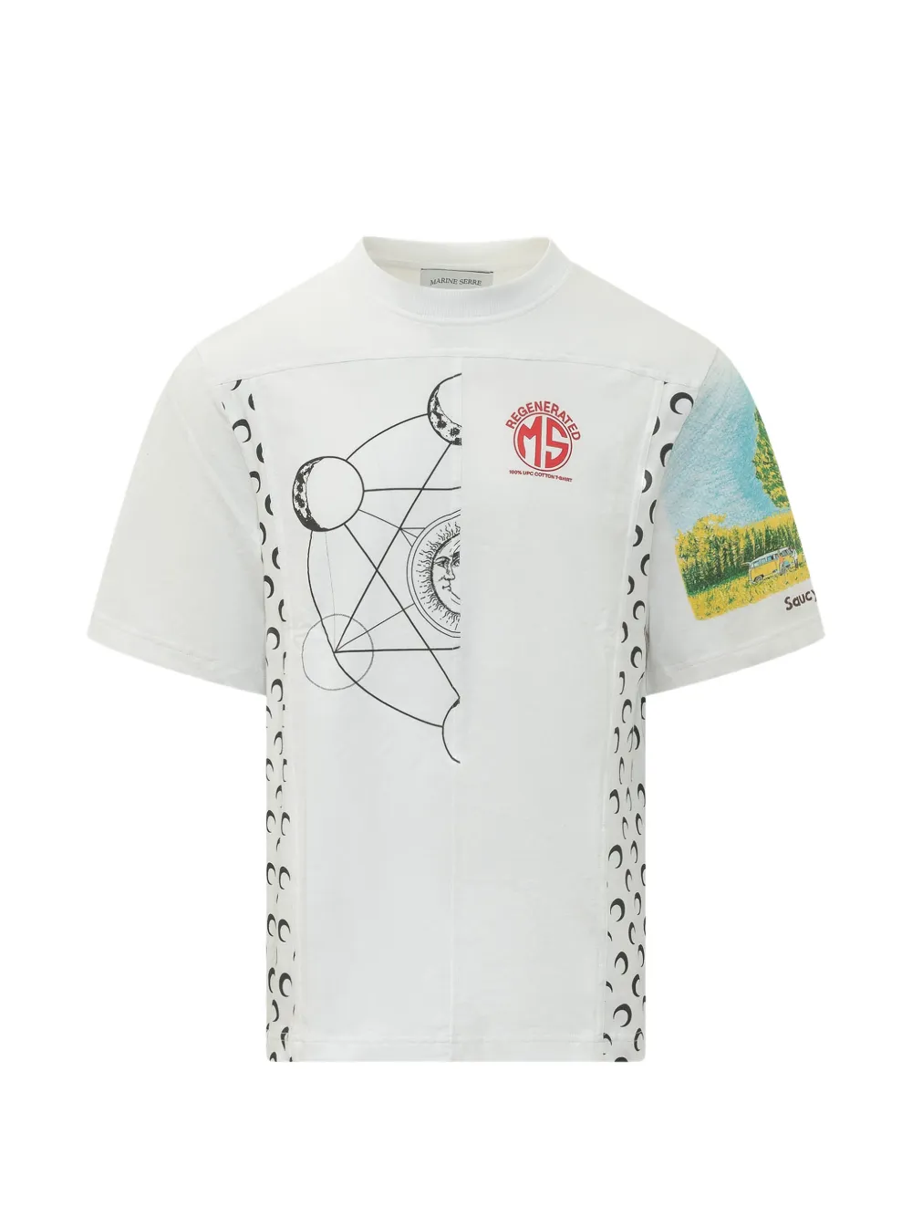 Marine Serre graphic-print T-shirt - Weiß