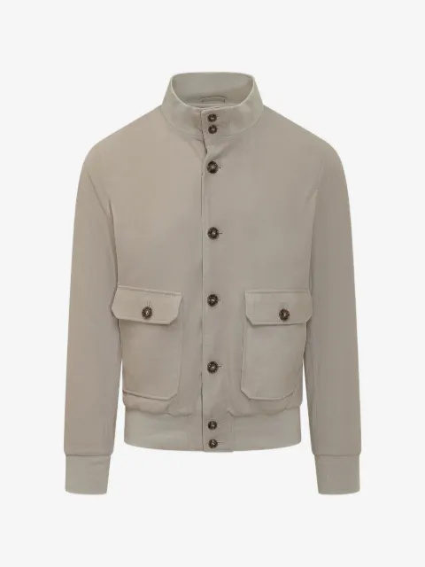 Barba button-up patch-pocket jacket