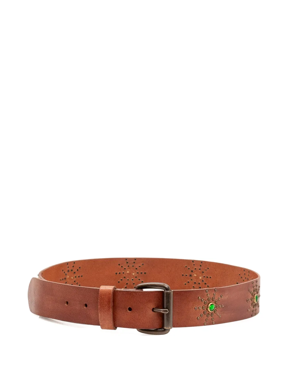 Htc Los Angeles stud-embellished leather belt - Marrone