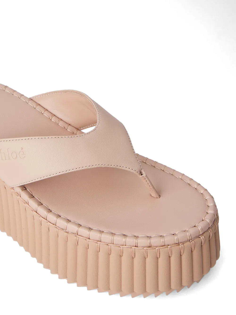 Chloé logo-debossed sandals Beige