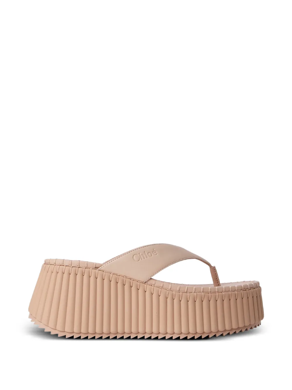 Chloé logo-debossed sandals Beige